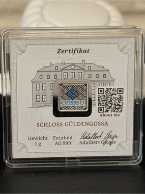 1 Gram Geiger Silver Bar Original Premium In Square Capsule Assay .999